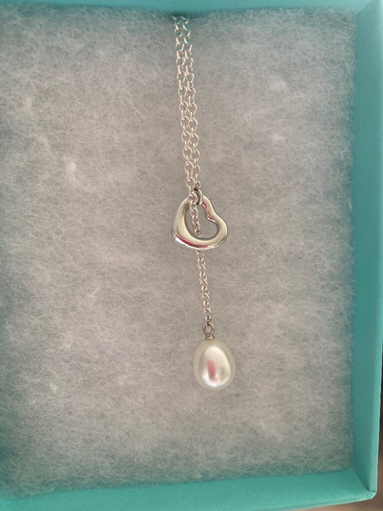 Pearl and Silver Lariat Necklace 